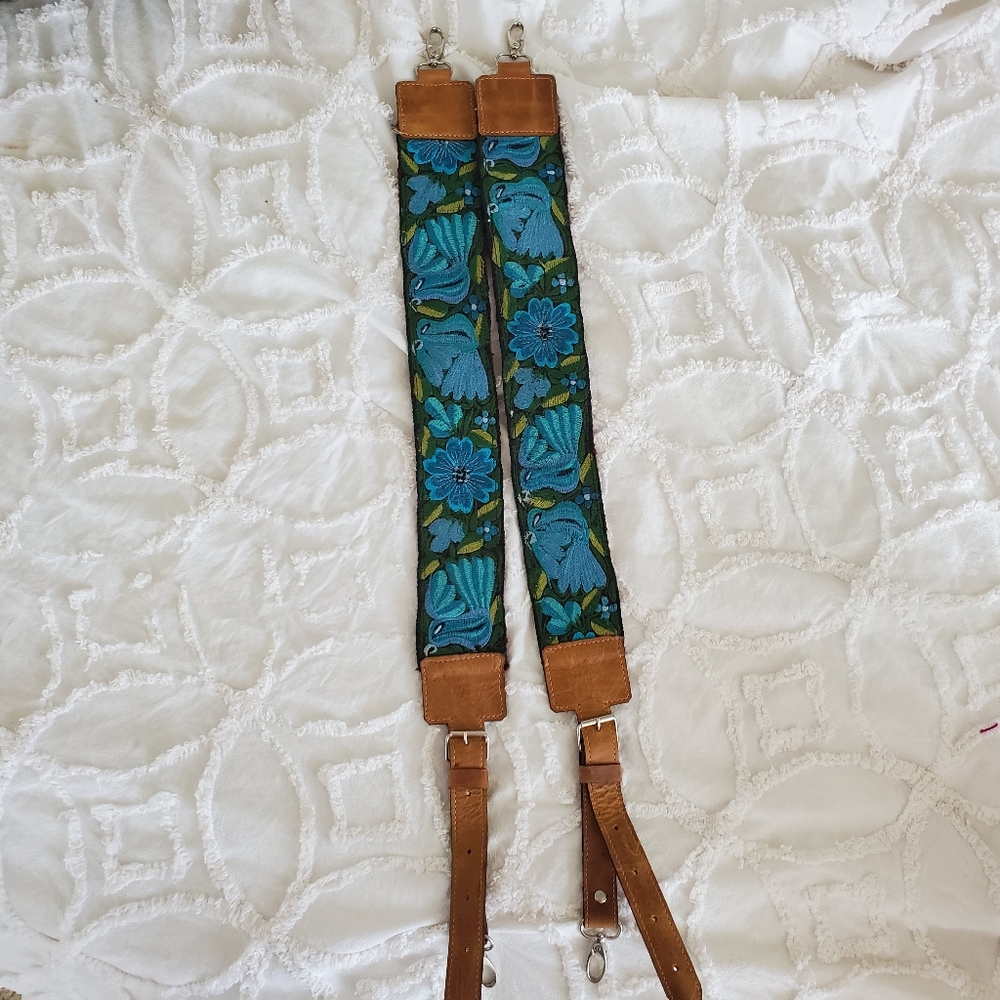 Mini- wide huipil backpack straps